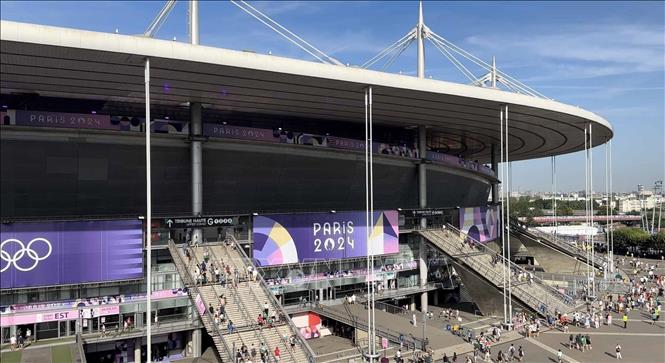 Sân vận động Stade de France, nơi diễn ra lễ Bế mạc Thế vận hội Paris 2024. Ảnh: Ngọc Hiệp - P/v TTXVN tại Pháp