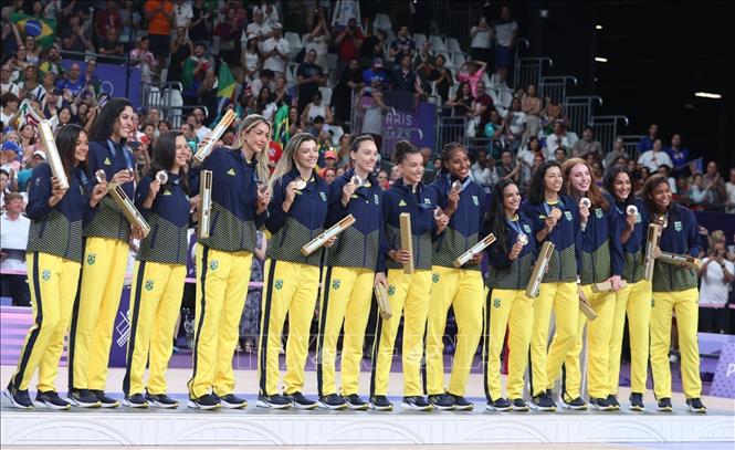 Đội tuyển Brazil giành HCĐ. Ảnh: Hoàng Linh - PV TTXVN từ Paris
