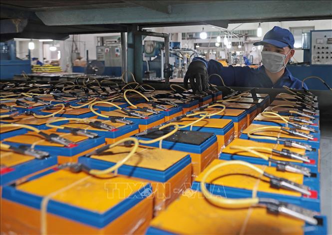 Battery products of the Tia Sang Battery JSC (TIBACO) in the northern city of Hai Phong are exported to many countries worldwide. VNA Photo: Trần Việt