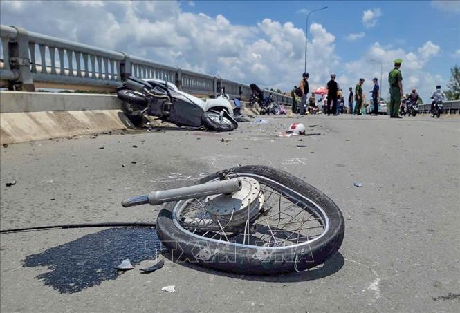 Hiện trường vụ tai nạn. Ảnh: Thanh Liêm - TTXVN