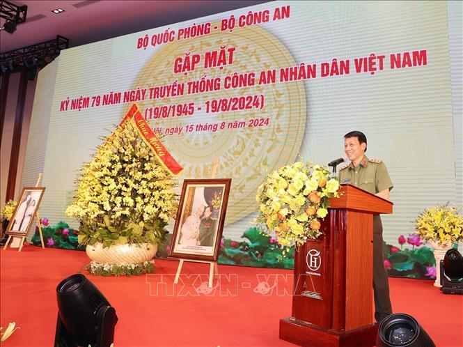 Thượng tướng Lương Tam Quang, Ủy viên Trung ương Đảng, Bí thư Đảng ủy Công an Trung ương, Bộ trưởng Bộ Công an phát biểu. Ảnh: Trí Dũng – TTXVN