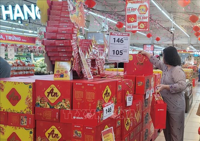 Orion’s products are at a supermarket in Hanoi in January as Vietnamese people prepare for their traditional New Year Festival (Tet). VNA Photo: Phương Anh