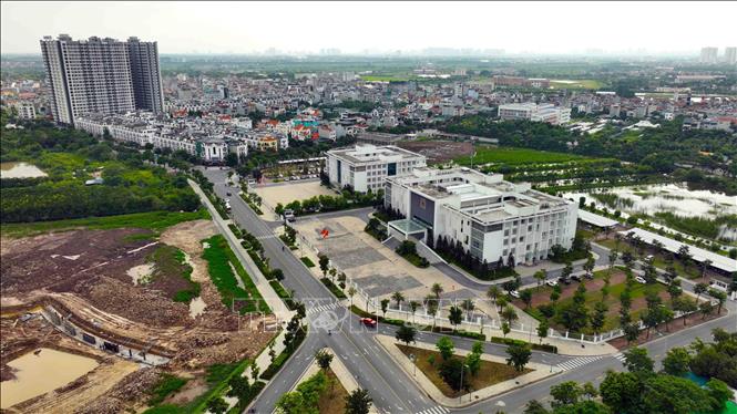 Khu hành chính và khu dân cư mới của huyện Gia Lâm. Ảnh: Vũ Sinh - TTXVN