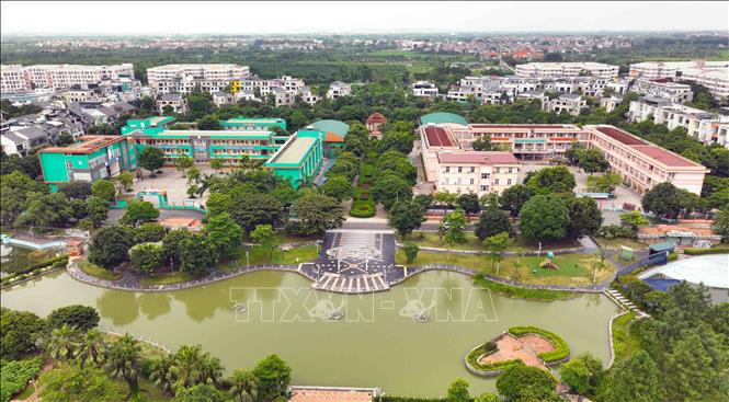 Khu trường học ở trong khu đô thị Đặng xá thuộc xã Đặng Xá và xã Cổ Bi, huyện Gia Lâm. Ảnh: Vũ Sinh - TTXVN