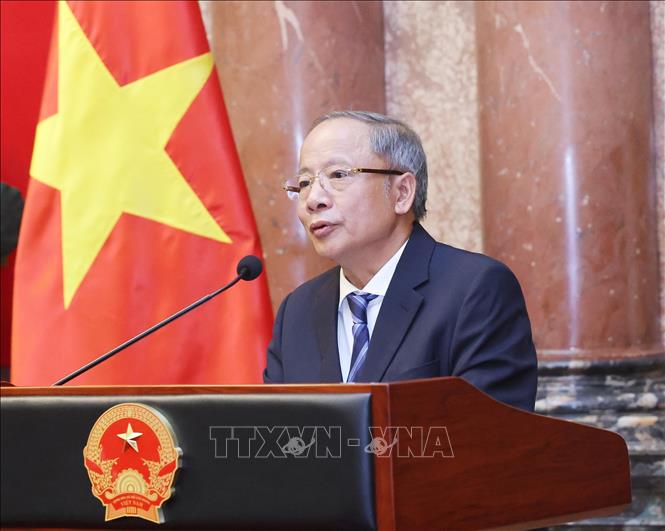 Chủ tịch Hiệp hội Doanh nghiệp nhỏ và vừa Việt Nam Nguyễn Văn Thân phát biểu. Ảnh: Lâm Khánh - TTXVN