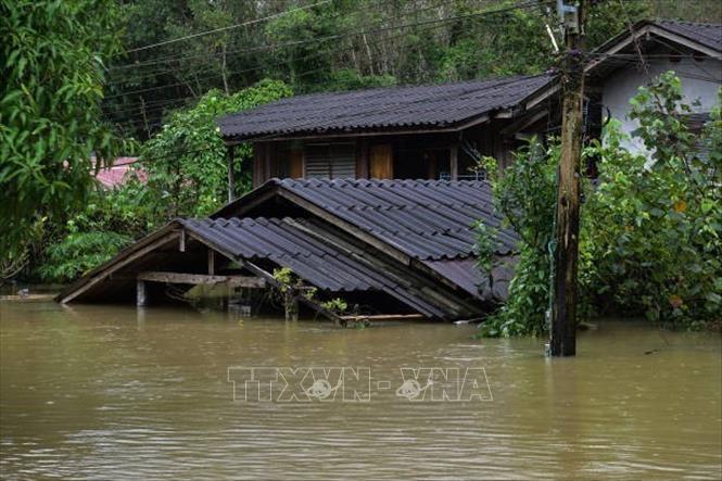 Cảnh ngập lụt sau những trận mưa lớn tại Narathiwat, Thái Lan. Ảnh: Getty Images/TTXVN