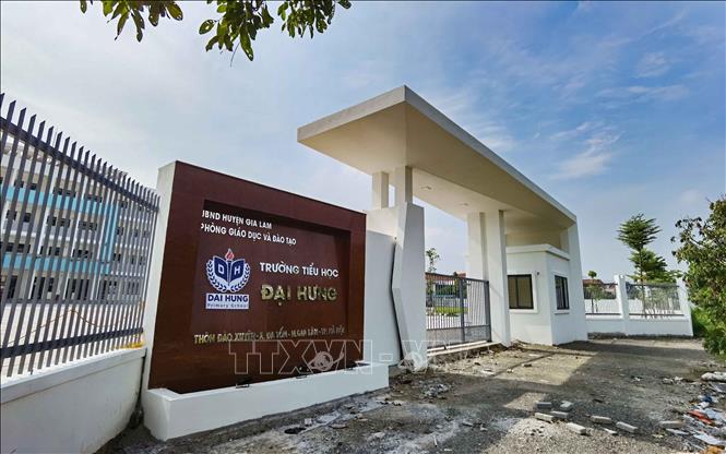 Năm học 2024 - 2025, học sinh hai thôn Thuận Tốn và Đào Xuyên (xã Đa Tốn, huyện Gia Lâm) sẽ được học tại ngôi trường vừa khánh thành - Trường Tiểu học Đại Hưng. Ảnh: Thanh Tùng - TTXVN