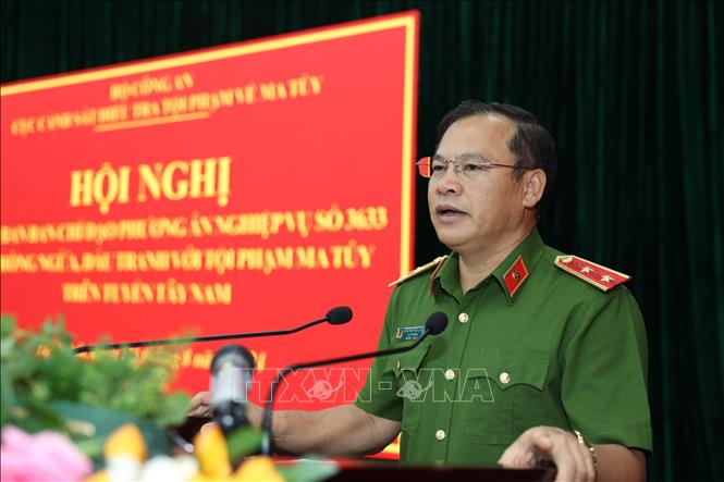 Trung tướng Nguyễn Văn Long, Thứ trưởng Bộ Công an phát biểu chỉ đạo. Ảnh: Thanh Tân - TTXVN