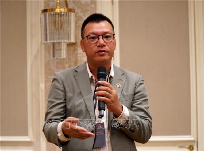 Ông Hoàng Quang Huy, Giám đốc Palo Alto Networks Việt Nam chia sẻ tại sự kiện. Ảnh: Quốc Dũng - TTXVN