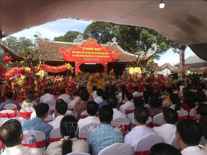Lễ Khánh thành công trình tu bổ, tôn tạo Di tích lịch sử, văn hóa Quốc gia và Lễ hội truyền thống Đền Đươi, xã Thống Nhất năm 2024.. Ảnh: Tiến Vĩnh - TTXVN