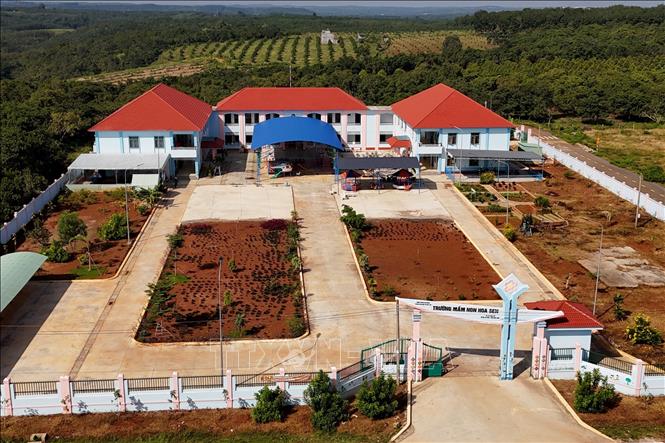 Trường Mầm non Hoa Sen tại xã Đoàn Kết (Bù Đăng, Bình Phước). Ảnh: Hồng Đạt - TTXVN

