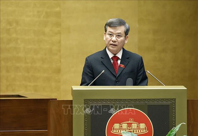 Chief Justice of the Supreme People’s Court Le Minh Tri delivers the inauguration speech. VNA Photo