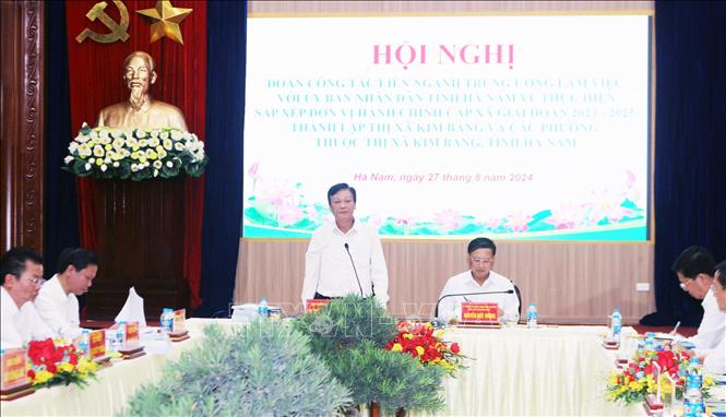 Thứ trưởng Bộ Nội vụ Nguyễn Duy Thăng phát biểu kết luận. Ảnh: Nguyễn Chinh - TTXVN