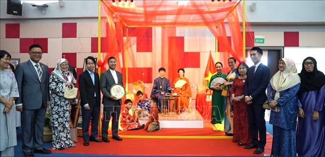 The Vietnamese Embassy's booth displays 