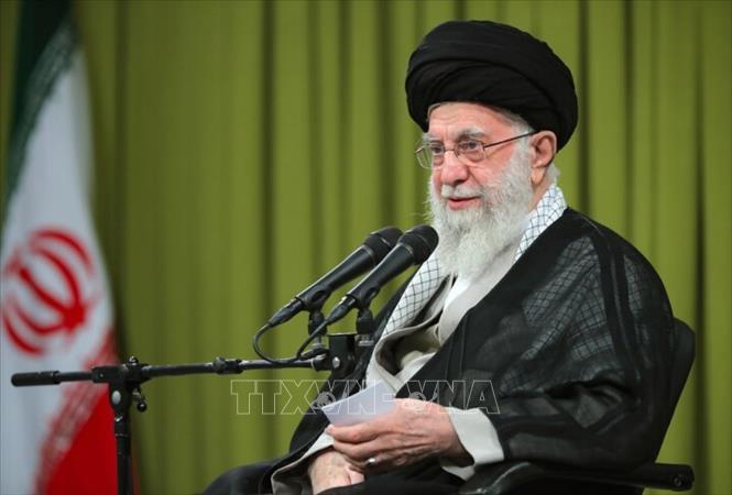 Lãnh tụ tối cao Iran, Đại giáo chủ Ali Khamenei phát biểu tại Tehran. Ảnh: IRNA/TTXVN