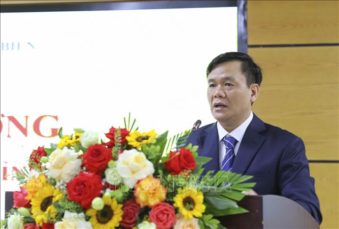 Ông Vũ Anh Dũng, Giám đốc Sở Thông tin - Truyền thông Điện Biên, phát biểu. Ảnh: Xuân Tư – TTXVN
