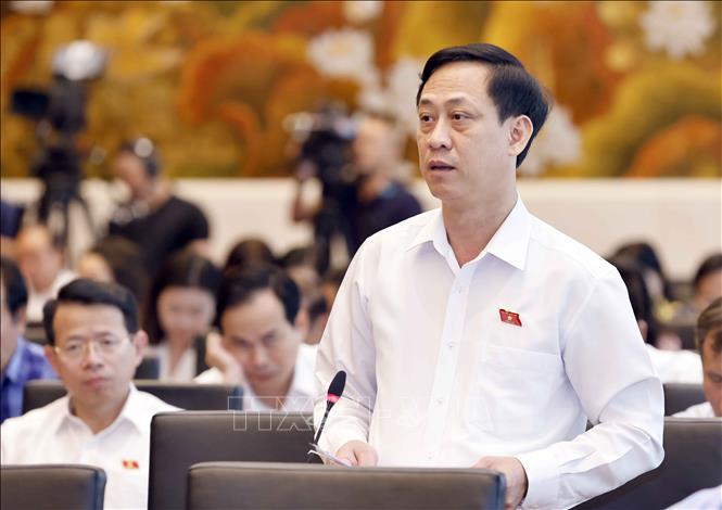 Đại biểu Quốc hội tỉnh Thanh Hóa Mai Văn Hải phát biểu. Ảnh: Doãn Tấn - TTXVN