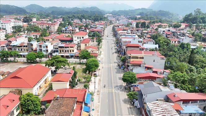 Trung tâm thị trấn Chợ Chu - Trung tâm huyện Định Hóa hiện nay. Ảnh: TTXVN phát