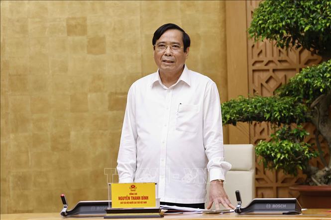 Đồng chí Nguyễn Thanh Bình, Chủ tịch Hội Người cao tuổi Việt Nam, Phó Chủ tịch Ủy ban quốc gia về người cao tuổi Việt Nam báo cáo hoạt động của Hội Người cao tuổi Việt Nam. Ảnh: Doãn Tấn - TTXVN

