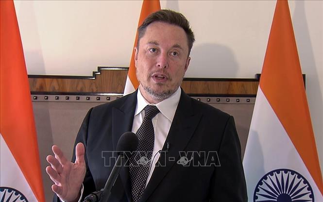 (Tư liệu) Tỷ phú Elon Musk phát biểu họp báo tại New York, Mỹ. Ảnh: ANI/TTXVN