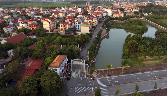 Một góc làng văn hoá Hội Phụ, xã Đông Hội, huyện Đông Anh. Ảnh: Vũ Sinh - TTXVN