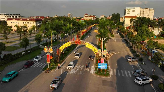 Đường giao thông nông thôn ở thị trấn Đông Anh. Ảnh: Vũ Sinh - TTXVN