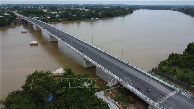 Cầu Bạch Đằng 2 chính thức thông xe từ sáng 2/9/2024. Ảnh: Công Phong - TTXVN