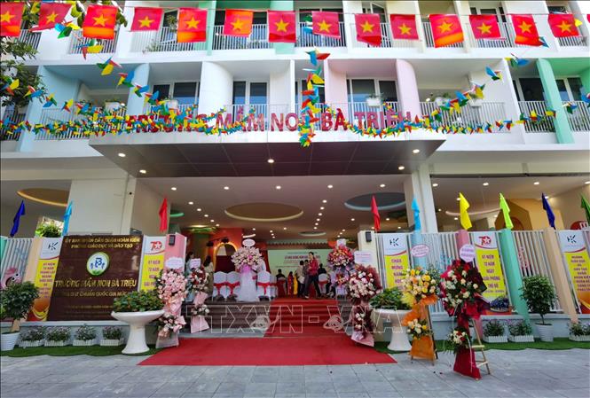 Trường mầm non Bà Triệu (Hoàn Kiếm) - công trình kỷ niệm 70 năm Giải phóng Thủ đô. Ảnh: Thanh Tùng - TTXVN
