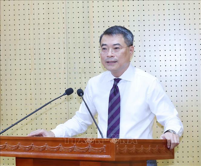 Đồng chí Lê Minh Hưng, Uỷ viên Bộ Chính trị, Bí thư Trung ương Đảng, Trưởng Ban Tổ chức Trung ương phát biểu tại hội nghị. Ảnh: Phương Hoa - TTXVN