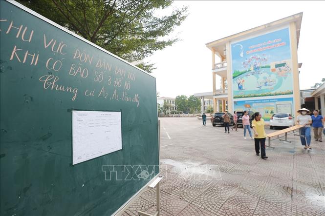 Học sinh trường THCS Quang Trung (quận Ngô Quyền) được nghỉ học thứ Bảy. Ảnh: Minh Quyết - TTXVN