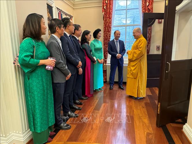 Hòa thượng Thích Đức Tuấn tham dự sự kiện. Ảnh: Kiều Trang, PVTTXVN tại Washington DC, Mỹ