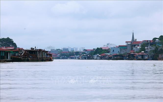 Xã Vân Hà, thị xã Việt Yên, tỉnh Bắc Giang bị ngập khi nước sông dâng cao. Ảnh: Dương Giang-TTXVN