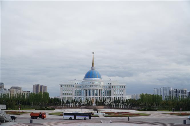 Cung Akorda (tiếng Kazakh nghĩa là Cung trắng) là dinh thự của Tổng thống Cộng hòa Kazakhstan. Ảnh: Tâm Hằng - PV TTXVN tại LB Nga