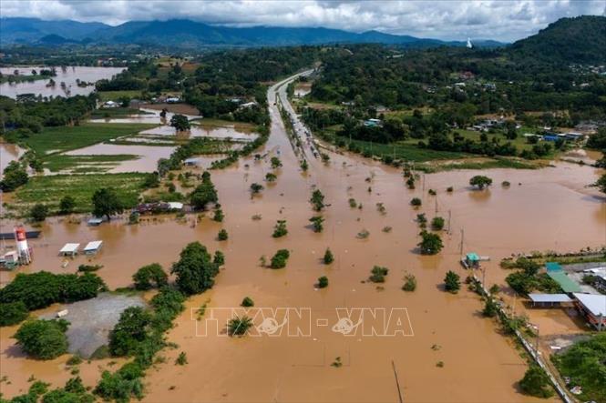 Ngập lụt do ảnh hưởng của bão Yagi ở tỉnh Chiang Rai, Thái Lan ngày 12/9/2024. Ảnh: REUTERS/TTXVN