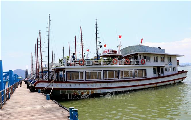 Tàu du lịch trên Vịnh Hạ Long. Ảnh: Văn Đức - TTXVN 