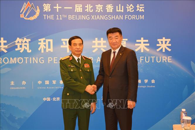 Minister of National Defence General Phan Van Giang meets with Mongolian Defence Minister Byambatsogt Sandag. VNA/Photo by courtesy