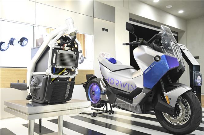 Mẫu xe máy điện Senmenti 0 của Trung Quốc được giới thiệu tại thành phố Thường Châu, tỉnh Giang Tô, ngày 2/6/2024. Ảnh: THX/TTXVN