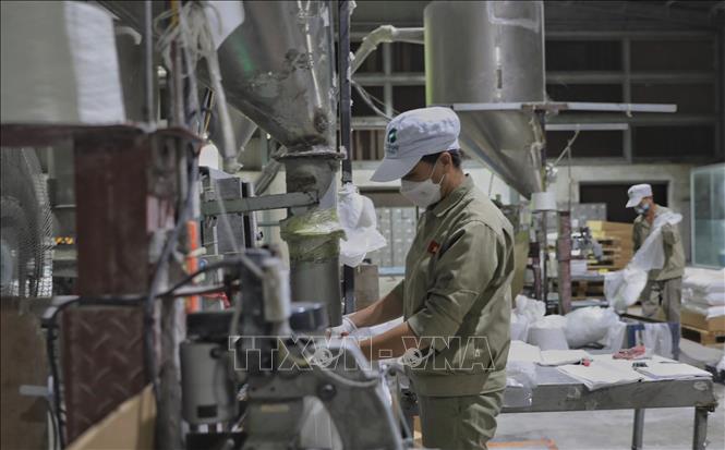 Doanh nghiệp tại các khu công nghiệp đã đi vào hoạt động sản xuất, tuy nhiên còn một số đơn vị thiếu nhân lực do nhiều gia đình người lao động bị ảnh hưởng do bão và đang khắc phục sau bão. Ảnh: Tuấn Anh – TTXVN