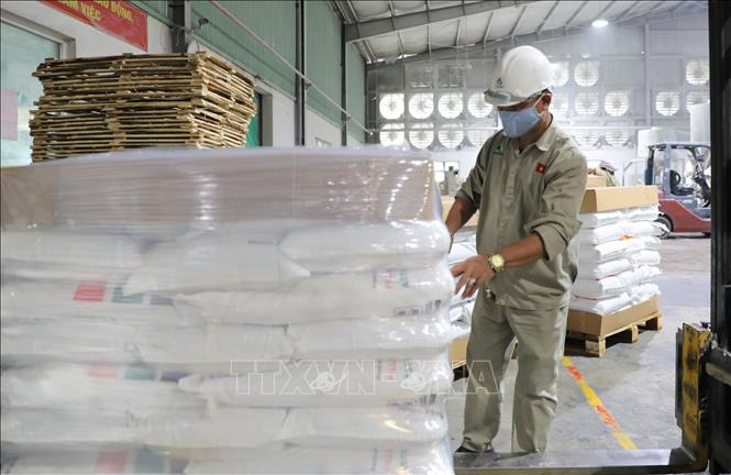 Doanh nghiệp tại các khu công nghiệp đã đi vào hoạt động sản xuất, tuy nhiên còn một số đơn vị thiếu nhân lực do nhiều gia đình người lao động bị ảnh hưởng do bão và đang khắc phục sau bão. Ảnh: Tuấn Anh – TTXVN