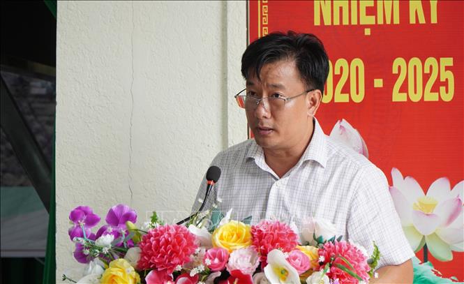 Phó Chủ tịch UBND tỉnh Đồng Tháp Nguyễn Phước Thiện phát biểu tại hội thảo. Ảnh: Nhựt An - TTXVN