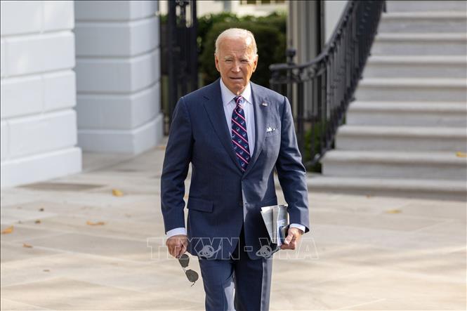 Tổng thống Mỹ Joe Biden tại Nhà Trắng ở Washington, D.C., Mỹ. Ảnh: THX/TTXVN