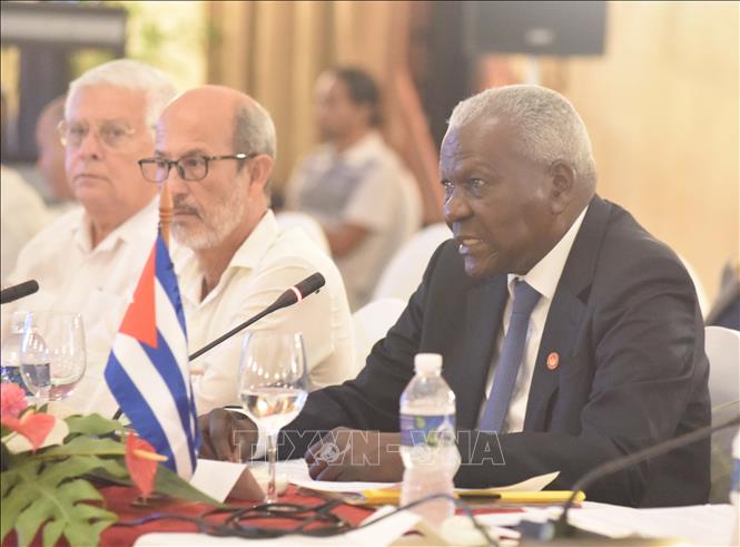 The Cuban delegation at the session. VNA Photo: Việt Hùng