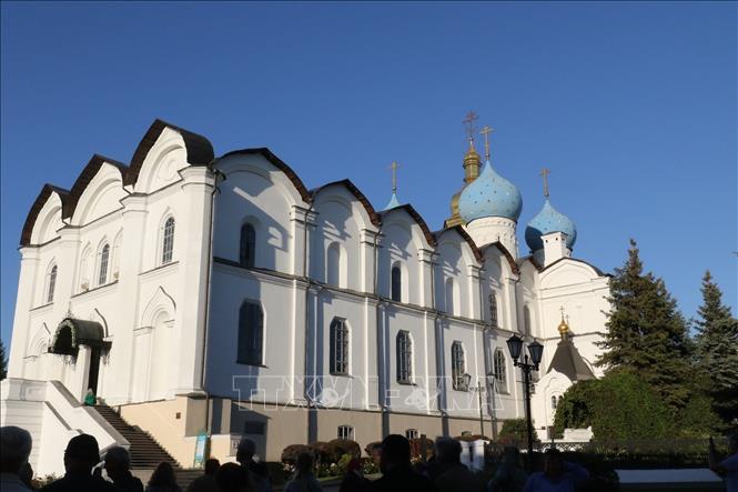Nhà thờ Chính trong khôn viên cung điện Kremlin Kazan. Ảnh: Lê Quang Vinh - PV TTXVN tại Nga