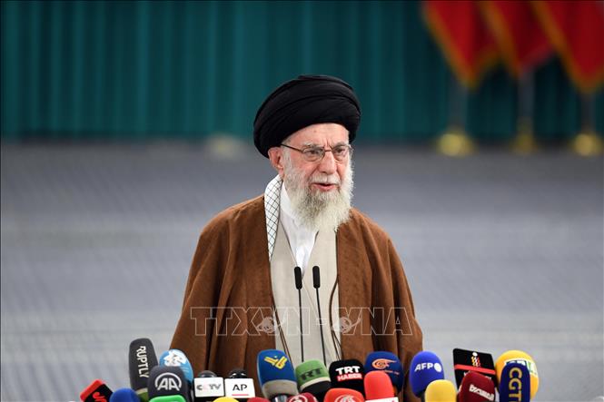 Lãnh tụ tối cao Iran, Đại giáo chủ Ali Khamenei phát biểu tại thủ đô Tehran. Ảnh: THX/TTXVN