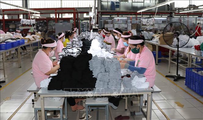 Production at the Korean-invested Sung Hwa Vina Co. Ltd in the Mekong Delta province of Long An. VNA Photo: Minh Hưng 