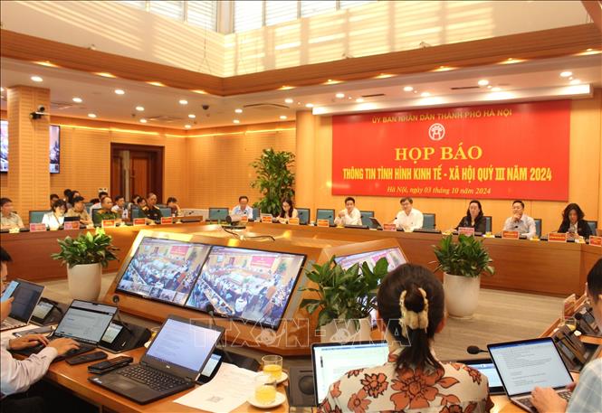 Toàn cảnh buổi họp báo. Ảnh: Nguyễn Thắng - TTXVN