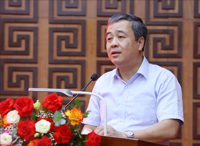Đồng chí Ngô Đông Hải, Bí thư Tỉnh ủy tỉnh Thái Bình phát biểu tại Hội nghị. Ảnh: Trung Kiên - TTXVN