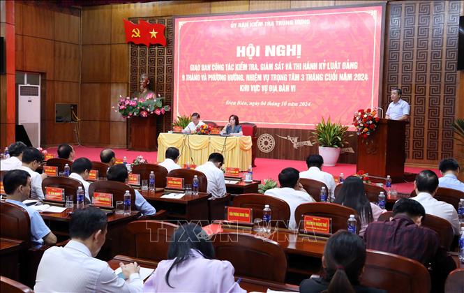 Các đại biểu tham dự Hội nghị giao ban công tác kiểm tra, giám sát, thi hành kỷ luật đảng 9 tháng năm 2024 khu vực Vụ Địa bàn VI. Ảnh: Trung Kiên - TTXVN