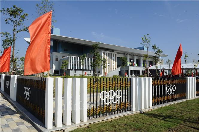 Nhà thi đấu đa năng huyện Đông Anh. Ảnh: Mạnh Khánh - TTXVN