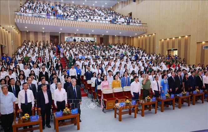 Sáng 5/10/2024, Trường Đại học Sư phạm Hà Nội tổ chức khai giảng năm học 2024 - 2025. Ảnh: Thanh Tùng - TTXVN 